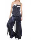 Whiteroom+cactus Satin Crinkle Multi Strap Trousers In Navy In Blue