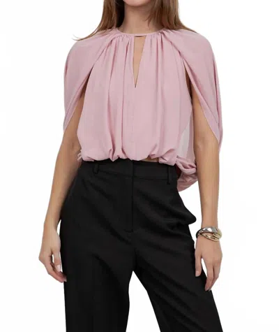 Whiteroom+cactus Soft Woven Balloon Top With Cape In Powder Pink