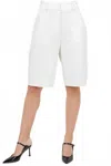 Whiteroom+cactus Tailored Bermuda Shorts With Side Zipper In Cream In White
