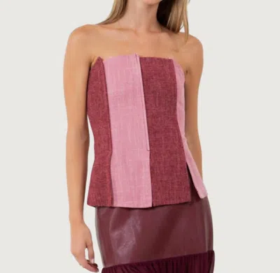 Whiteroom+cactus Val Colorblock Top In Pink & Burgundy