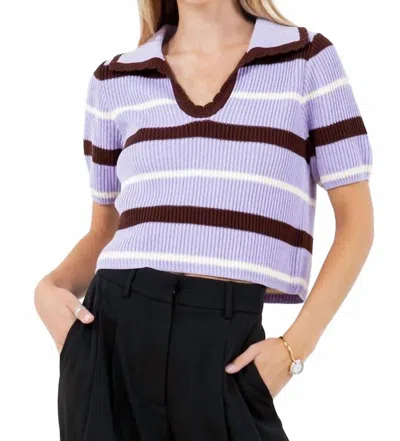 Whiteroom+cactus Where You Belong Top In Lavender/brown/ivory