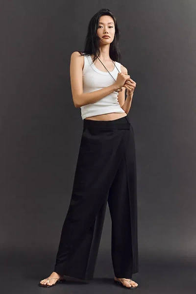 Whiteroom+cactus Wrap Front Trouser Pants In Black