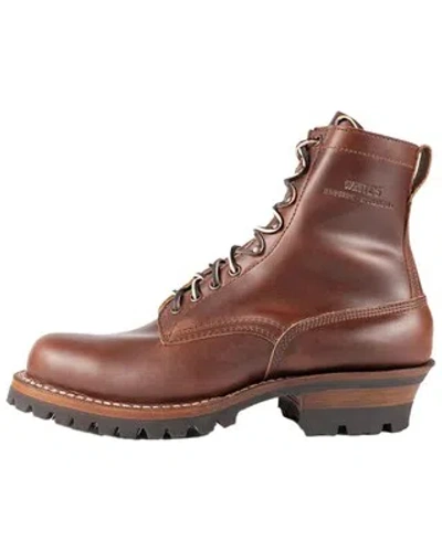 Pre-owned Whites Whit's Boot Men's Logger 7&quot; Lace-up Work Boot - Round Toe - C355-v-dsbrit In Brown