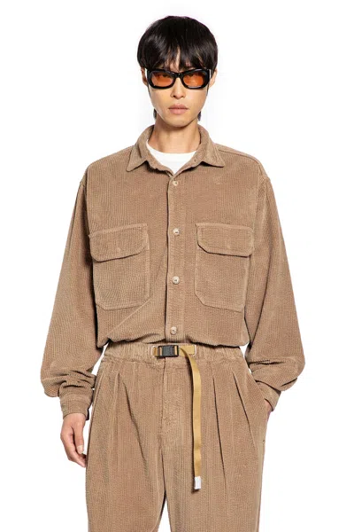 Whitesand Corduroy Pocket Shirt In Brown
