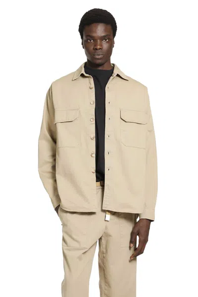 Whitesand Cotton Canvas Overshirt In Sand