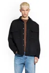 Whitesand Wool Felt Overshirt In Black