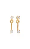 White/space 14k Yellow Gold Diamond Floater Earrings
