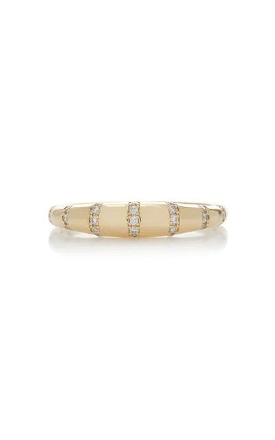 White/space 14k Yellow Gold Diamond Ring