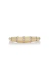White/space Bubble Stripe 14k Yellow Gold Diamond Ring