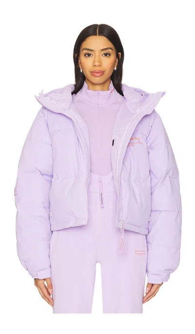 Whitespace Cropped Puffer Jacket In 丁香紫