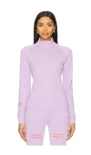 Whitespace Merino Baselayer Mockneck In 丁香紫