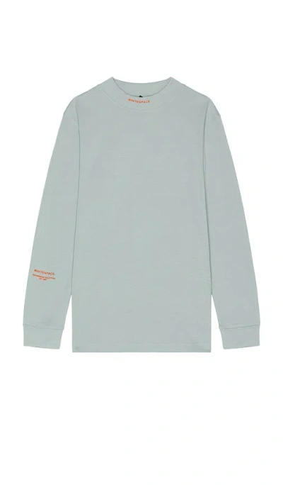 Whitespace Merino Baselayer Mockneck Tee In Blue Slate