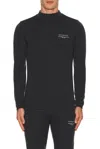 Whitespace Merino Mock Neck Baselayer T-shirt In Black