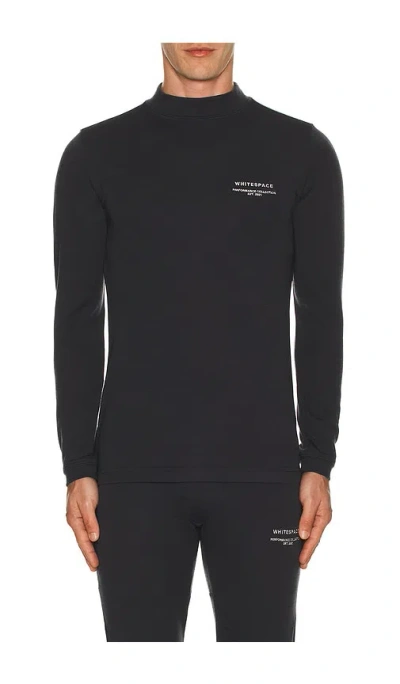 Whitespace Merino Mock Neck Baselayer T-shirt In Phantom