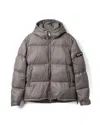White/space Padded Grey Jacket With High Neck In Multi