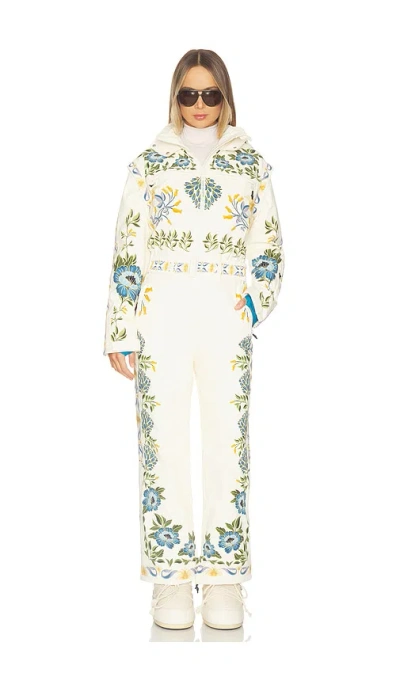 Whitespace X Farm Rio One Piece Ski Suit In Off White