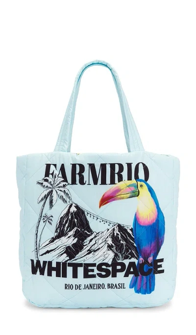 Whitespace X Farm Rio Puffer Tote Bag In Blue
