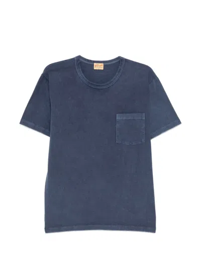Whitesville Patch-pocket Washed T-shirt In Blue
