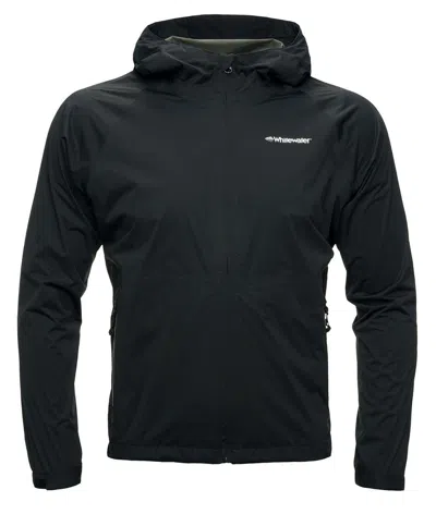 Whitewater Men's  Packable Hooded Rain Jacket In Black