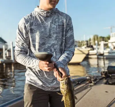 Whitewater Rays Performance Hoodie In Open Water Grey In Multi