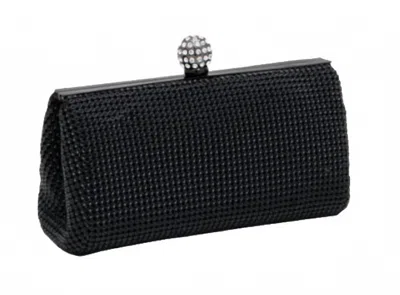 Whiting & Davis Crystal Ball Clutch In Black