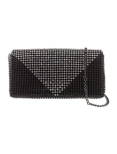 Pre-owned Whiting & Davis Crystal Minaudière In Black