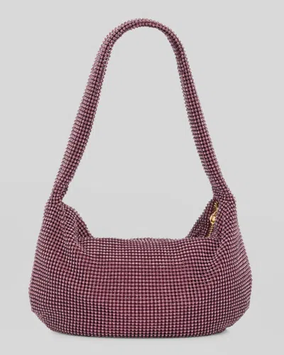 Whiting & Davis Farrah Crystal Hobo Shoulder Bag In Wine