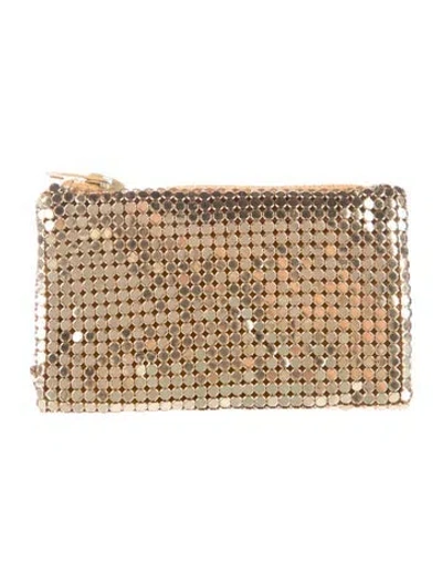 Pre-owned Whiting & Davis Gold Metal Chain Mini Pouch