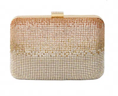 Whiting & Davis Harlow Ombre Crystal Minaudiere Bag In Gold