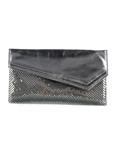 Pre-owned Whiting & Davis Leather Continental Wallet In Metallic/silver