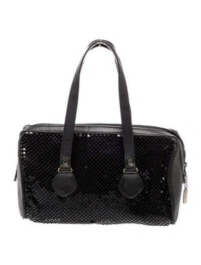 Pre-owned Whiting & Davis Leather Top Handle Bag In Blue