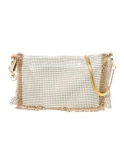 Pre-owned Whiting & Davis Mesh Clutch In Gold