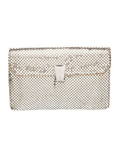 Pre-owned Whiting & Davis Mesh Clutch In Neutral