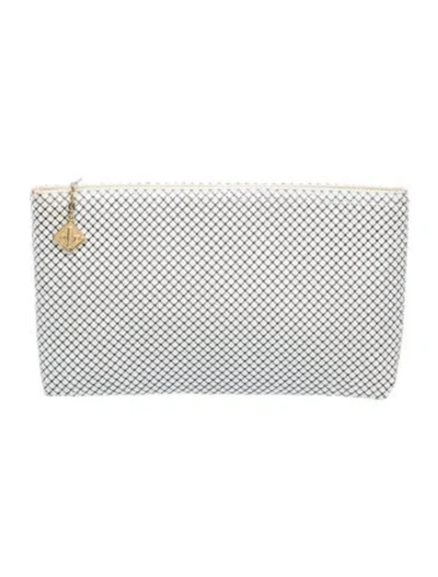 Pre-owned Whiting & Davis Mesh Clutch In White