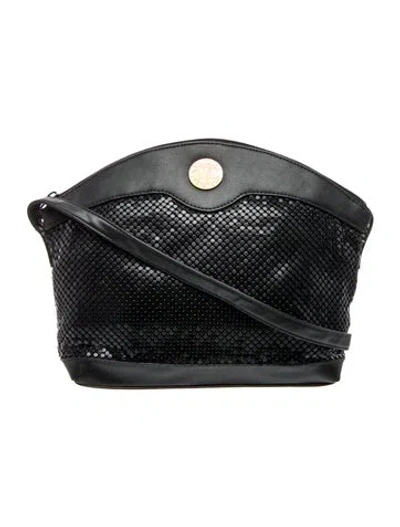 Pre-owned Whiting & Davis Mesh Crossbody Bag In Black