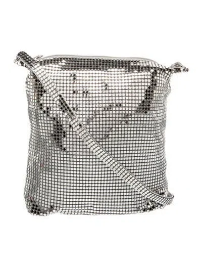 Pre-owned Whiting & Davis Mesh Crossbody Bag In Metallic/silver