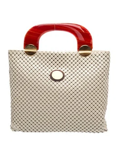 Pre-owned Whiting & Davis Mesh Top Handle Bag In Brown