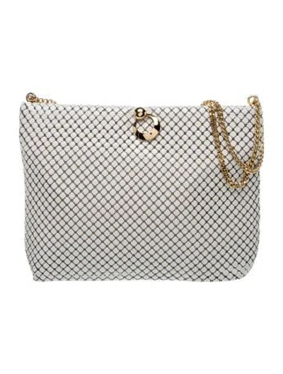 Pre-owned Whiting & Davis Mesh Top Handle Bag In Silver