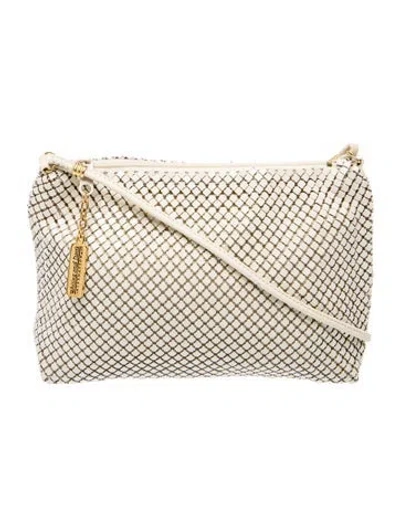Pre-owned Whiting & Davis Mesh Top Handle Bag In White