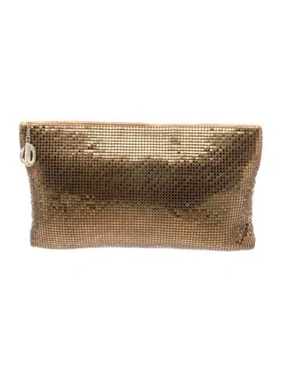 Pre-owned Whiting & Davis Metal Clutch In Gold