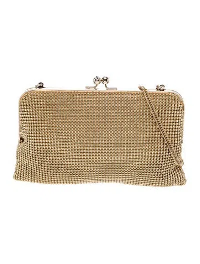 Pre-owned Whiting & Davis Metal Clutch In Gold