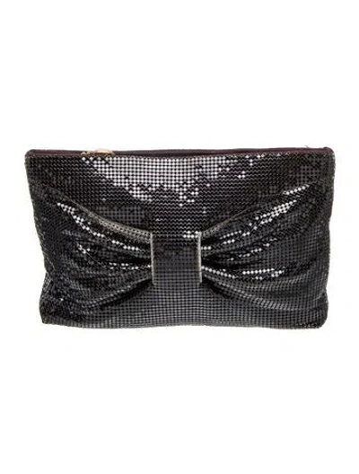 Pre-owned Whiting & Davis Metal Clutch Medium In Black