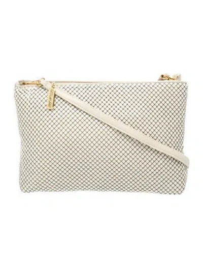 Pre-owned Whiting & Davis Metal Crossbody Bag In White