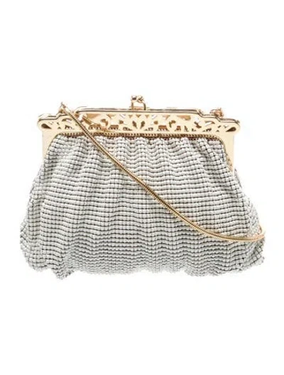 Pre-owned Whiting & Davis Metal Evening Bag In Gold/white