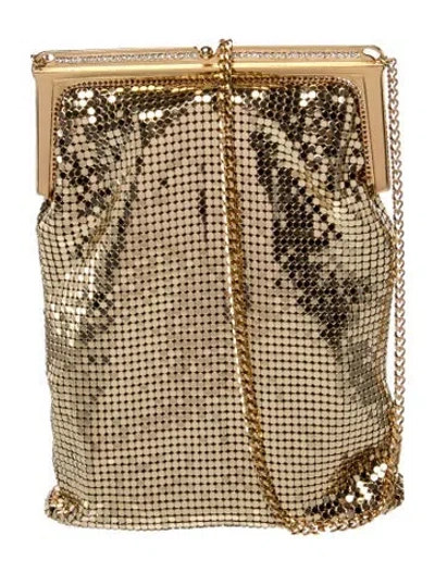 Pre-owned Whiting & Davis Metal Minaudière In Gold