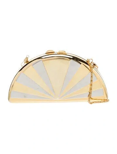Pre-owned Whiting & Davis Metal Minaudière In Gold