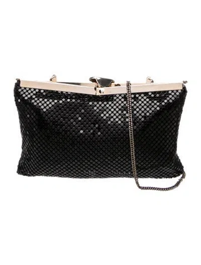 Pre-owned Whiting & Davis Metal Minaudière Vintage In Black