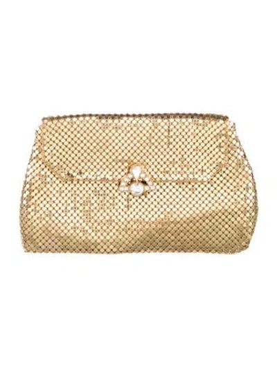 Pre-owned Whiting & Davis Metal Patterned Wallet In Gold/metallic