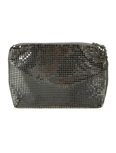 Pre-owned Whiting & Davis Metal Printed Coin Pouch In Silver