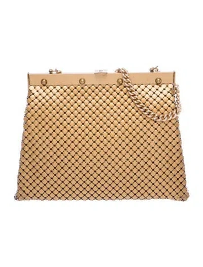 Pre-owned Whiting & Davis Metal Top Handle Bag In Gold